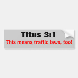Titus 3:1elak trafikerar lagar för bildekal