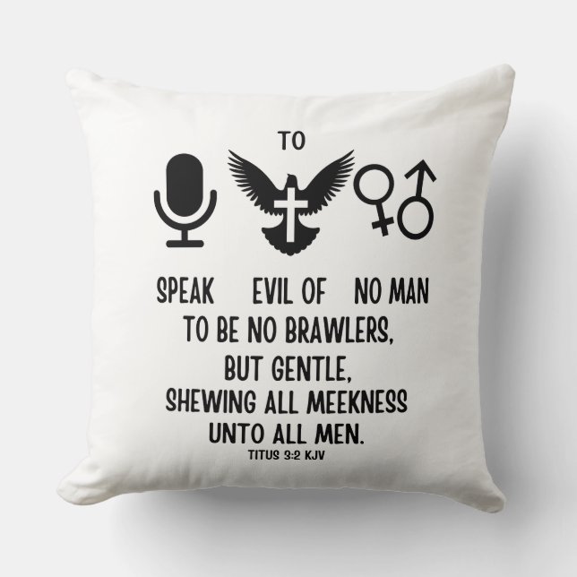 Titus 3:2 KJV Bible Verse Quote Kudde (Framsida)