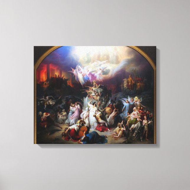 Titus förstör Jerusalem av Wilhelm von Kaulbach Canvastryck (Framsida)