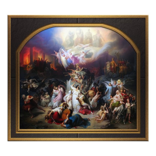 Titus förstör Jerusalem av Wilhelm von Kaulbach Fototryck (Framsidan)