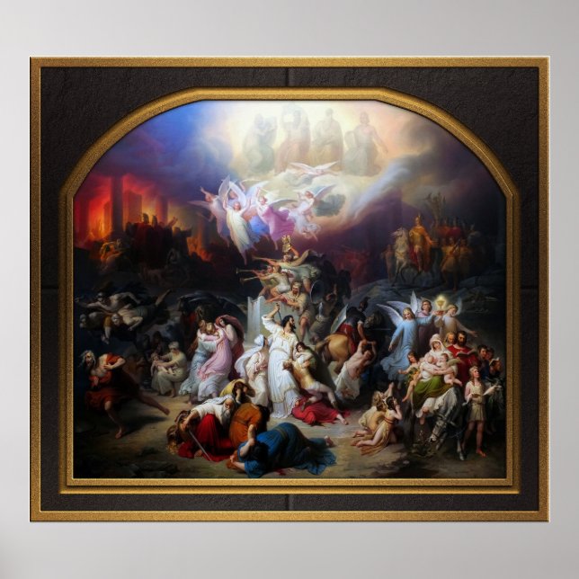 Titus förstör Jerusalem av Wilhelm von Kaulbach Poster (Framsidan)