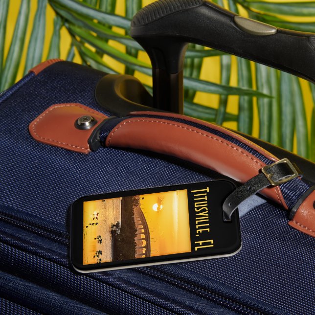 Titusville, Florida Sunset - Travel Photo Souvenir Bagagebricka (Framsida Insitu 3)