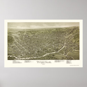 Titusville, PA Panoramic Karta - 1895 Poster