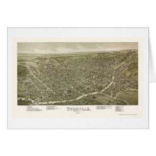 Titusville panorama- karta för PA - 1895 Hälsningskort