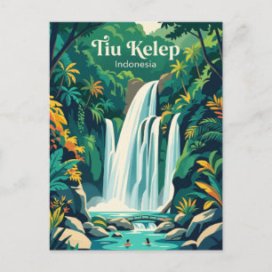 Tiu Kelep vattenfall Indonesien Vykort