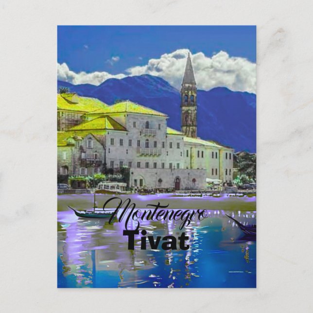 Tivat Montenegro, modern vykort, Kust Resa A Helg Vykort (Framsida)