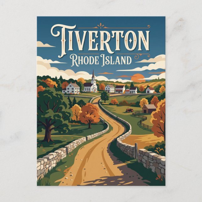 Tiverton Four Corners Rhode Island Vykort (Framsida)