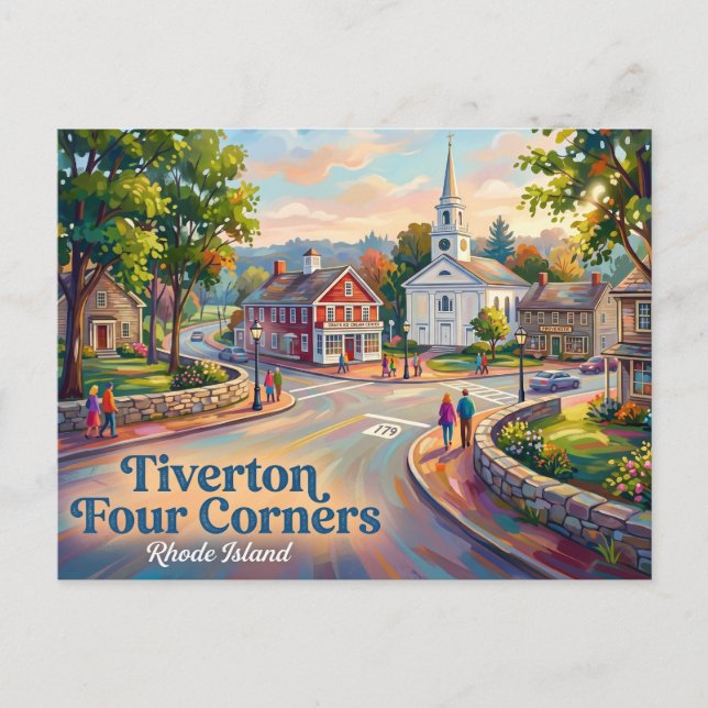 Tiverton Four Corners Rhode Island Vykort (Framsida)