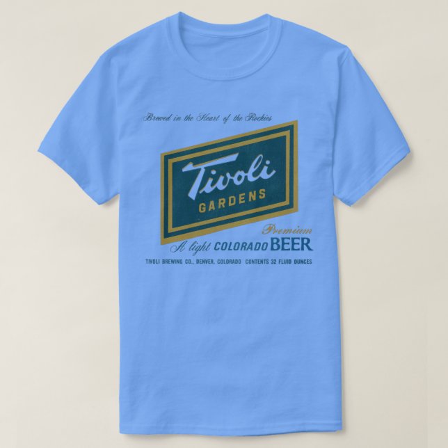 Tivoli Gardens Beer Retro Defunct Breweriana T Shirt (Design framsida)