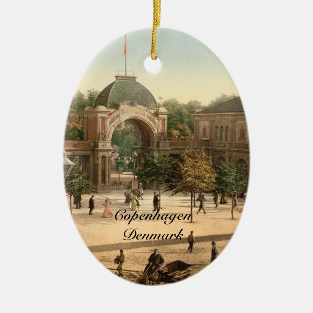 Tivoli parkerar hänrycker Köpenhamn Julgransprydnad Keramik (Framsidan)