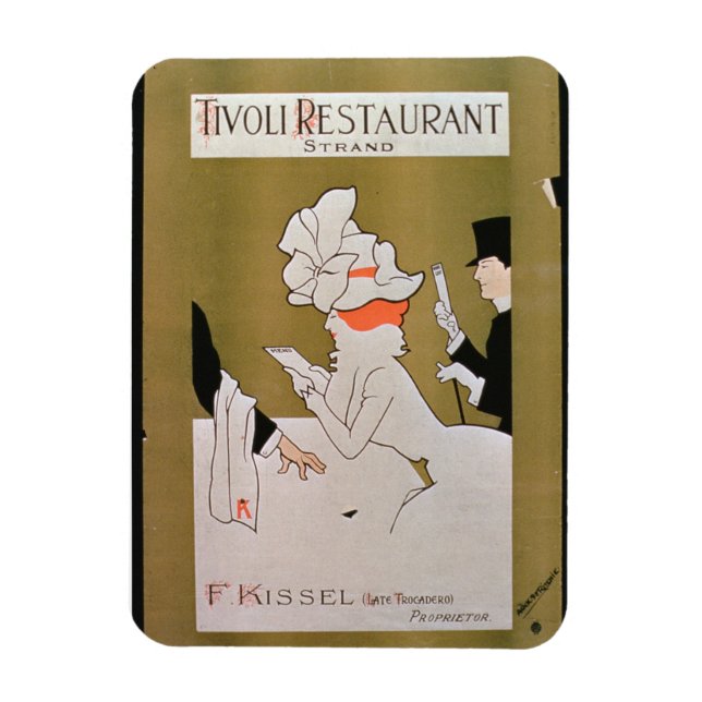 "Tivoli Restaurant, Strand", London (färg litho) Magnet (Vertikal)