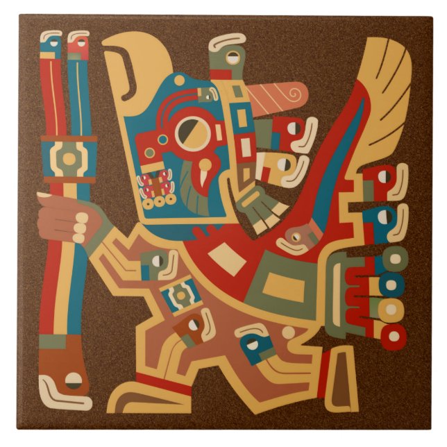 Tiwanaku solkrigare belägger med tegel kakelplatta (Framsidan)