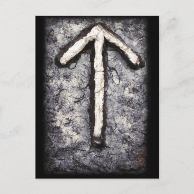 Tiwaz Rune - Norse Symbol Vykort (Framsida)