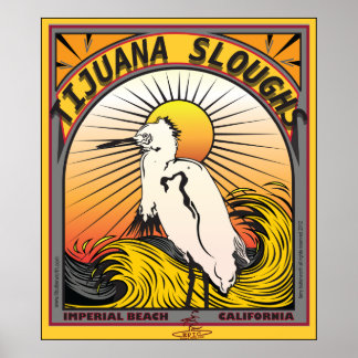TIYUANA SLOUGHS IMPERIAL BEACH CALIFORNIA SURFING POSTER