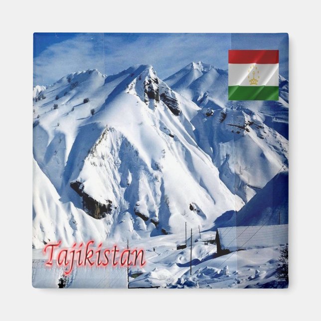 TJ004 MINING i Tadzjikistan, Asien, Fridge Magnet (Framsidan)