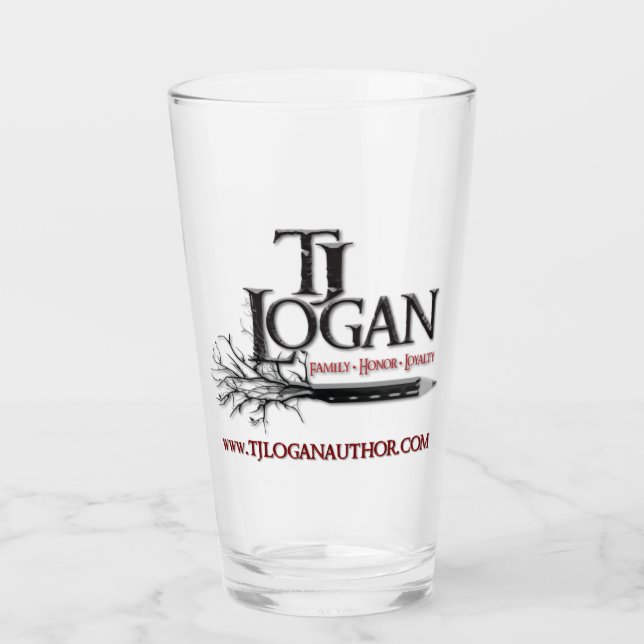 TJ Logan Logotyp 16 oz. Glas (Framsida)