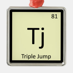 Tj - trefaldigt symbol för hoppfriidrottkemi julgransprydnad metall