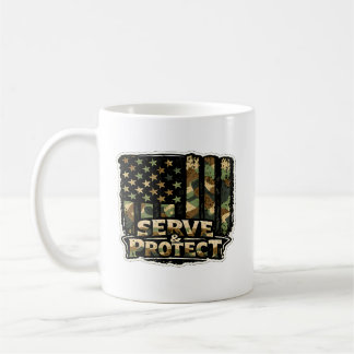 🇺🇸 Tjälst & Skydda – Patriotisk kaffemugge ☕🛡️ Kaffemugg