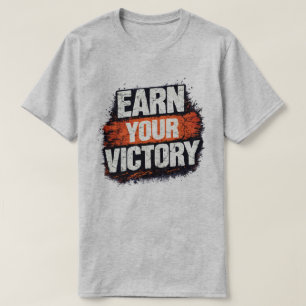 Tjäna Din Seger Grunge Orange Typografi T Shirt