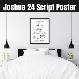 Tjäna Herren KJV Bibelvers Joshua 24 Skrift Poster