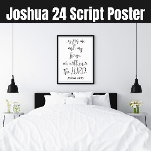 Tjäna Herren KJV Bibelvers Joshua 24 Skrift Poster