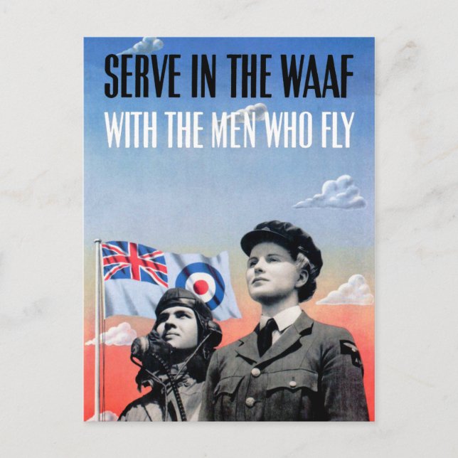 Tjäna i WAAF ~ Med de män som flyger Vykort (Framsida)
