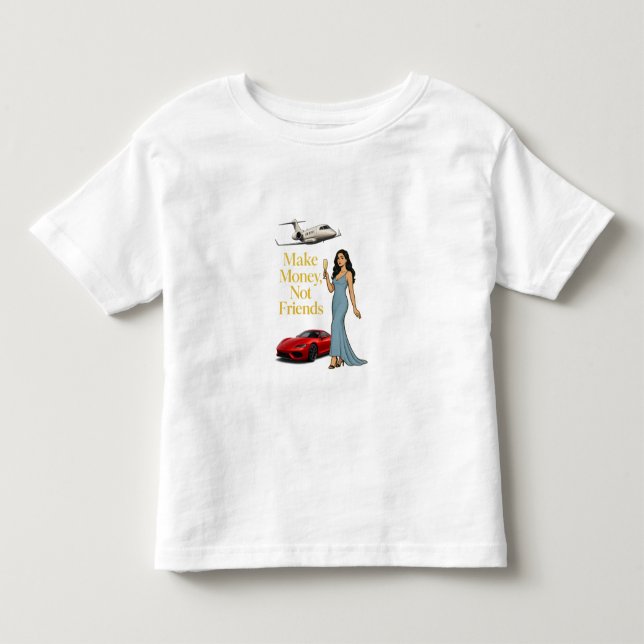 Tjäna Pengar Inte Vänner Glam Jetset Design T Shirt (Framsida)