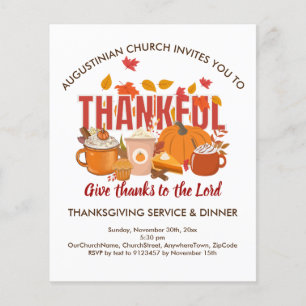 TJÄNST- OCH Thanksgiving-middag Flygblad