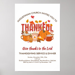TJÄNST- OCH Thanksgiving-middag Poster
