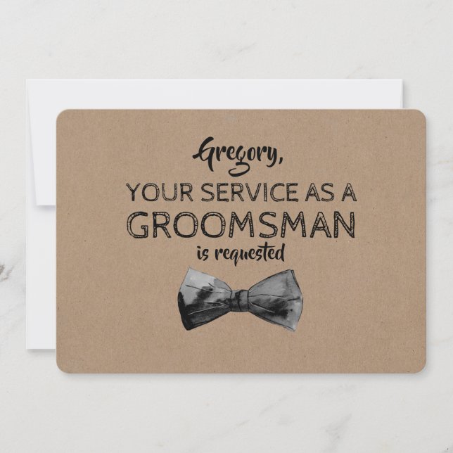 Tjänst som Groomsman har begärt - Lustigt Frieri Inbjudningar (Framsida)