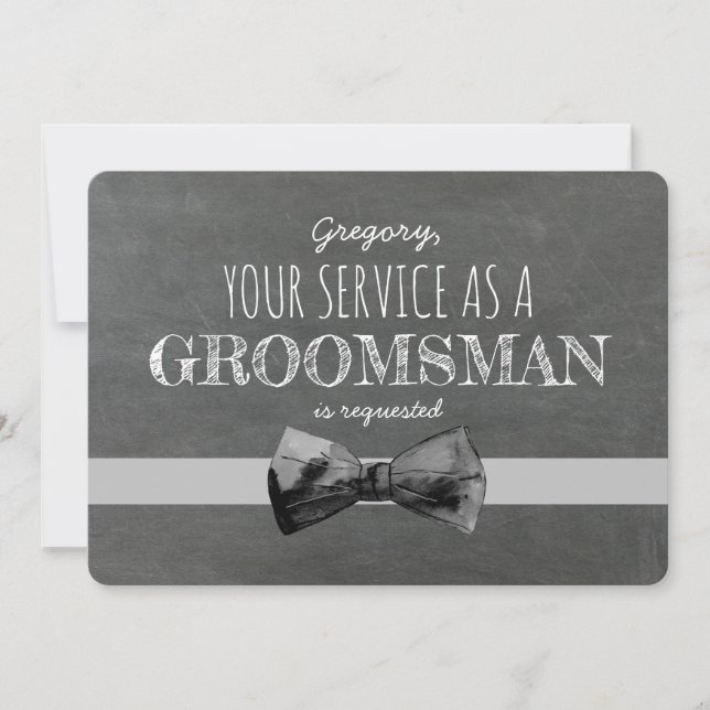 Tjänst som Groomsman har begärt - Lustigt Frieri Inbjudningar (Framsida)