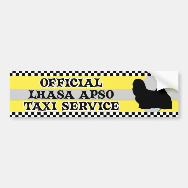 Tjänste- bildekal för Lhasa Apso taxi (Framsidan)