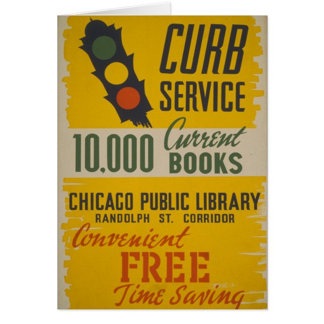 Tjänste- Chicago offentligt bibliotekCurb Hälsningskort (Framsidan)