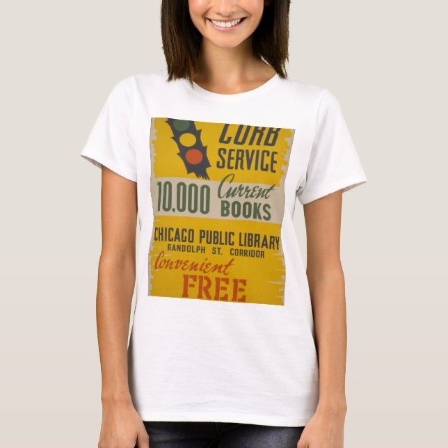 Tjänste- Chicago offentligt bibliotekCurb T Shirt (Framsida)