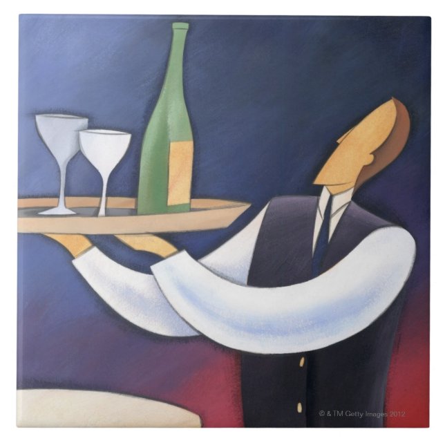 Tjänste- flaska kakelplatta (Framsidan)