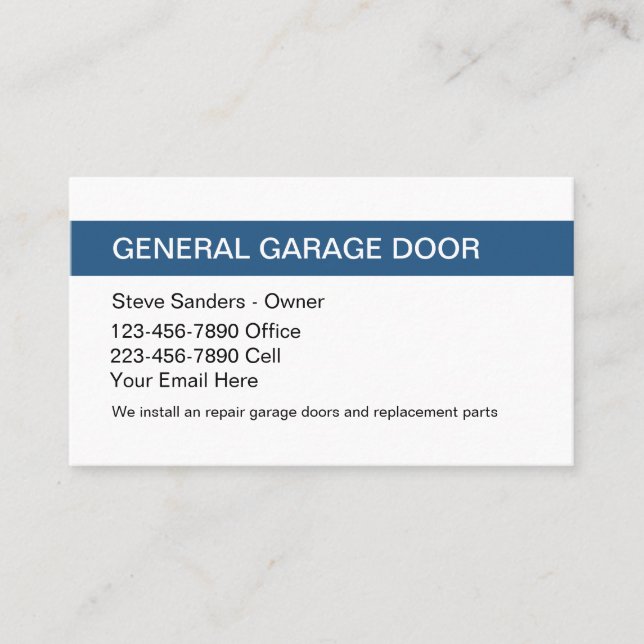 Tjänste- garagedörr visitkort (Framsida)