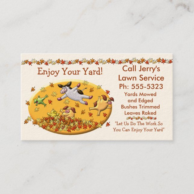 Tjänste- gräsmatta visitkort (Framsida)