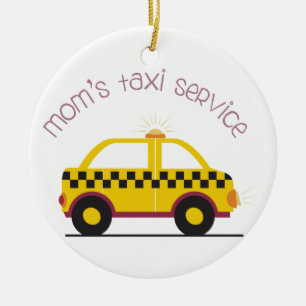Tjänste- mammortaxi julgransprydnad keramik