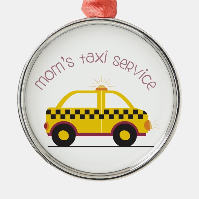 Tjänste- mammortaxi julgransprydnad metall (Framsidan)