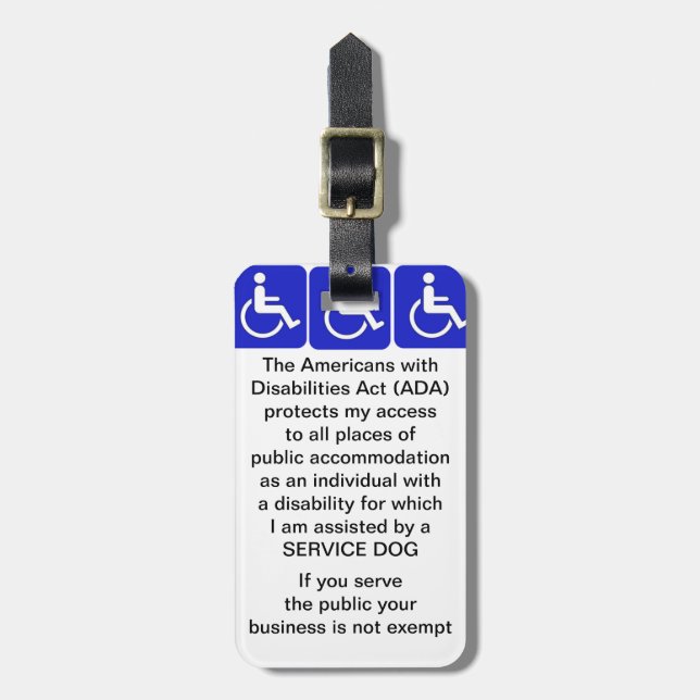 Tjänste- märkre för hundADA-lag Bagagebricka (Vertikal Framsida)