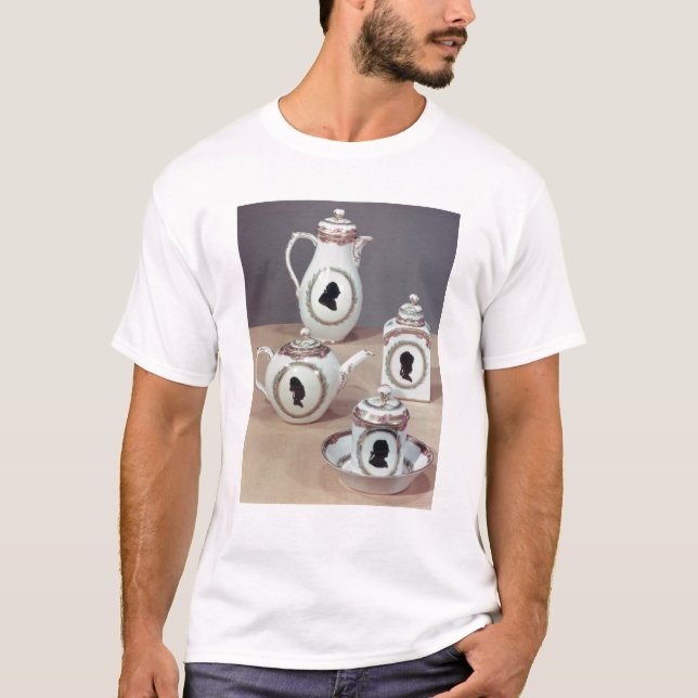Tjänste- Meissen tea Tee Shirt (Framsida)