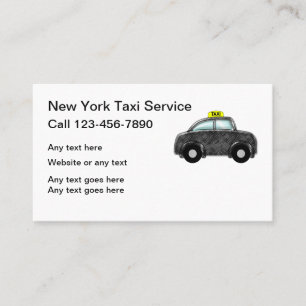 Tjänste- New York taxi Visitkort