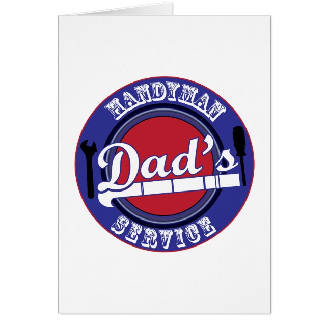 Tjänste- pappa handyman hälsningskort (Framsidan)