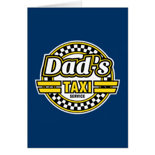 Tjänste- pappa taxi - fars daggåva hälsningskort