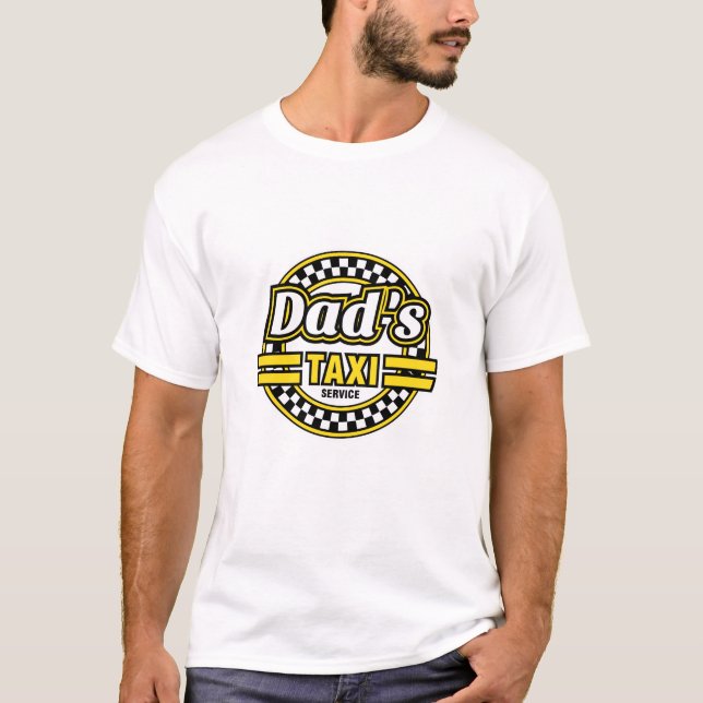 Tjänste- pappa taxi - rolig fars daggåva t-shirt (Framsida)