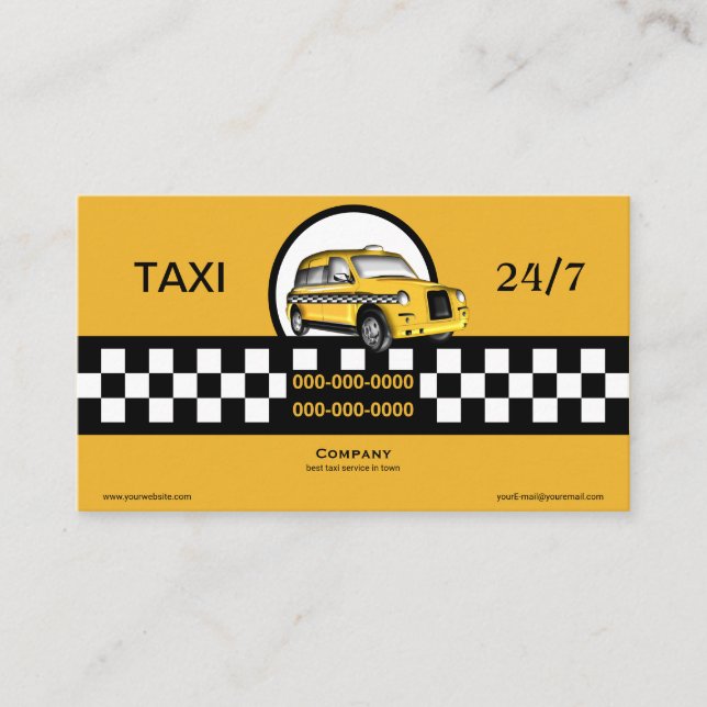 Tjänste- taxi visitkort (Framsida)
