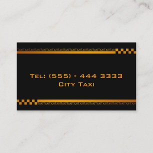 Tjänste- visitkort för enkel svart taxi