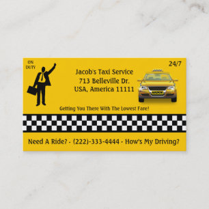 Tjänste- visitkort för taxi