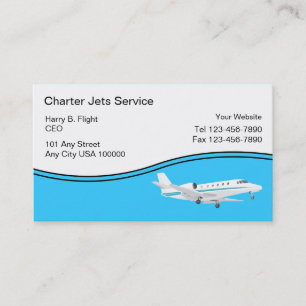 Tjänste- visitkortar för charterjet visitkort