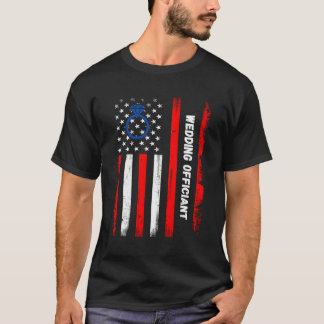 Tjänsteman Bröllop Frieri Distress American Fla T Shirt